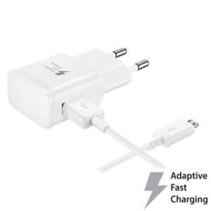 220V 2в1 Зарядно S7E Микро USB за Samsung Fast Charging — Бял
