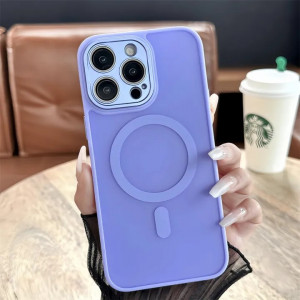 Луксозен кейс+Magsafe TP-27 +камера за iPhone 14 - Светло Лилав