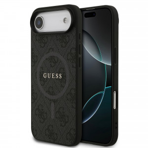 0973 GUESS HC MAGSAFE PU 4G RING CLASSIC LOGO BLACK IP17 AIR