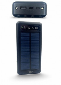 L✮STAR SL-22 4в1 Соларно преносимо зарядно с вградени кабели - 20,000MAH - Черен
