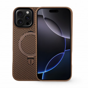 Premium Carbon MagSafe Case TP-100 за iPhone 16 Pro Max - Titanium Златист