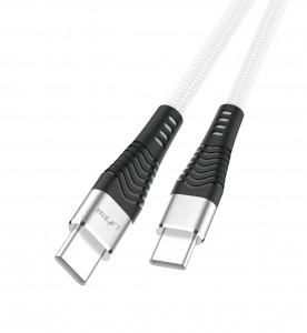 L✮STAR LS-232 100W Плетен Кабел Fast Type-C към Type-C 2M - Бял