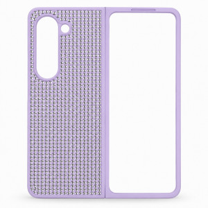 D80 Калъф с камъни за Samsung Z Fold 7 от 2 части - Лилав