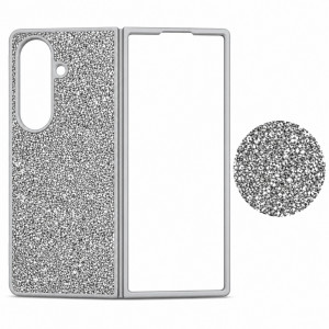D75 Калъф с камъни за Samsung Z Fold 7 от 2 части - Сив