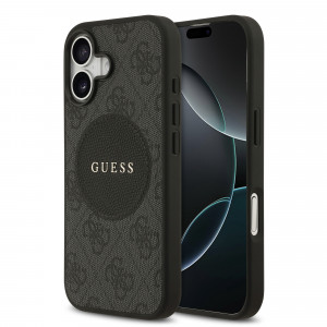 9960 GUESS HC MAGSAFE PU 4G CIRCLE W/ CLASSIC LOGO BLACK IP17
