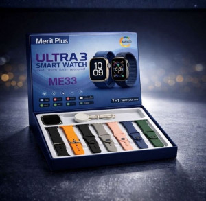 Смарт часовник Mefit Plus Ultra 3 ME33 Златист с AMOLED дисплей и комплект 7+1 каишки