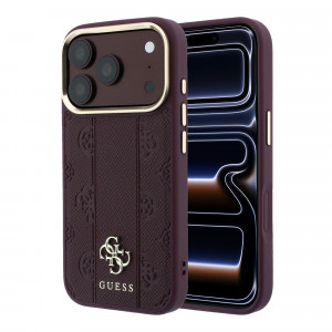 3149 GUESS HC MAGSAFE PU IP18 PRO BURGUNDY  STRIPE HS PEONY 4G LOGO
