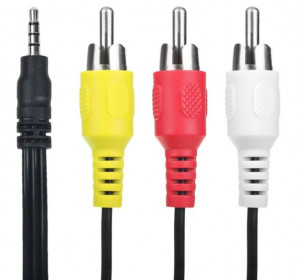 Аудио кабел чинчове, 3RCA, 1Жак 3.5мм – 5M
