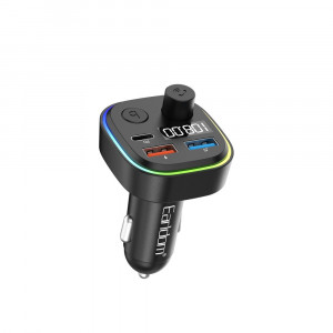 EARLDOM M84 FM трансмитер (2USB изход + 1USB-C, microSD, Bluetooth), 3.1A, с подсветка
