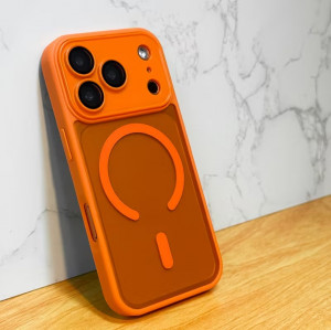 Луксозен кейс+MagsafeTP-27 +камера за iPhone 17 Pro / 18 Pro - Оранжев
