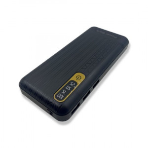 Външна батерия за зареждане PB-30с 3 изхода USB 15,000mAh - Черен