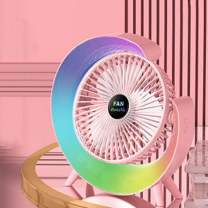 Презареждащ се вентилатор A3 3-степенен+ RGB LED - Розов
