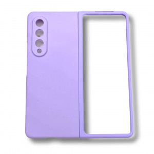 PVC Цветен кейс за Samsung Z Fold 3  от 2 части - Лилав