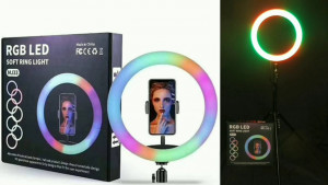 MJ33 Ринг лампа RG LED Цветна, За селфи/грим, 12" 33cm ринг