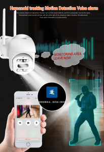 SM400 ( APP:CareCam Pro ) 360 градусова 10X zoom HD PTZ интелигентна проследяваща камера H. 265  Външна/Вътрешна
