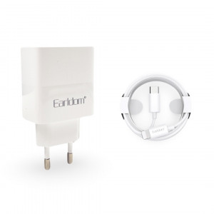 EARLDOM EU32 38W зарядно с 2 изх. USB-C+USB и кабел Type-C към Lightning