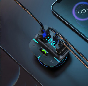 EARLDOM M101 FM 2.4A. модулатор трансмитер (2 USB изхода + 1USB-C, Bluetooth)