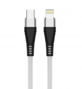 L✮STAR LS-23 PD60W Плетен Кабел Fast Type-C към Lightning - Бял