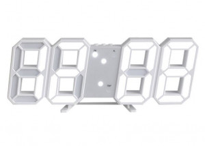 GH8018 Дигитален светещ в БЯЛО LED часовник / Аларма