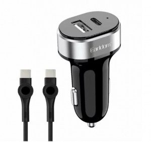 EARLDOM ES-CC14 12V Зарядно с кабел Type-C към Type-C PD2.4A+QC3.0