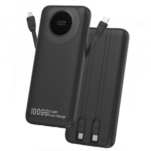 TUGII Y102 Power Bank 10,000mAh 22.5W с вградени кабели