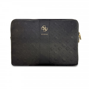 9853 GUESS COMP. SLEEVE PEONY PU 4G & CLASSIC LOGOS STRIPE BLACK 14/15"