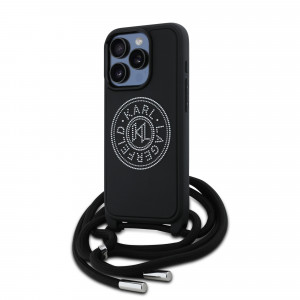 8979 KARL HC 3D RUBBER CROSSBODY CORD BLACK IP15 PRO MAX