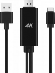AirSky Type-C към HDMI СЪС ЗАХРАНВАНЕ кабел адаптер за връзка на MHL Android смартфон телефон таблет с телевизор монитор
