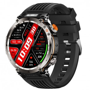 HT30 Мъжки смарт часовник  Sport 2026 – 1.7" AMOLED дисплей, Bluetooth разговори, фенерче, 600mAh батерия, IP68 водоустойчив