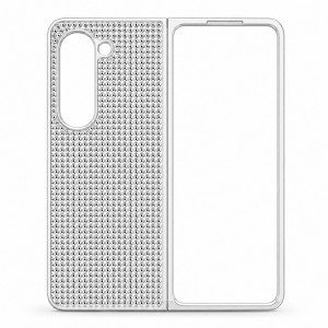 D80 Калъф с камъни за Samsung Z Fold 6 от 2 части - Сив