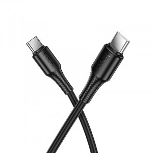 HOCO кабел X120 60W Type-C към Type-C (1M) - Черен