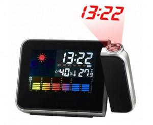 Часовник с календар, аларма и LED проекти DS-8190 - Черен, аларма, LCD, цветен екран PRO
