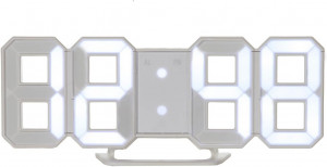 OR 119 CA19 Дигитален светещ LED часовник /Аларма - Бял