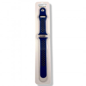 Силиконова Apple Watch каишка iWatch 38/40mm - Тъмно син  - Черни дупки