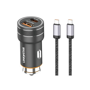 LINK✮STAR CC48 48W Бързо зарядно PD30W + QC18W Type-C към Type-C