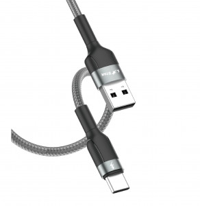 L✮STAR LS-19 3.5A Плетен Кабел Fast USB към Lightning - Сив