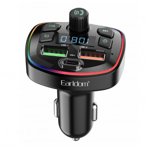EARLDOM M71 FM 3.1A. модулатор трансмитер (2 USB изхода + 1USB-C, Bluetooth)