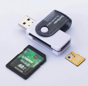 TF5 Високоскоростен Pvc USB 4-в-1 четец на карти, за SD карта на фотоапарат, офис, домашна употреба - MIX цветове