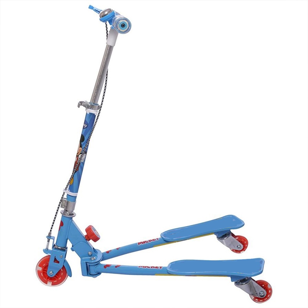 Иновативен и безопасен модел триколесна тротинетка WAVE SCOOTER BLU със светещи колела