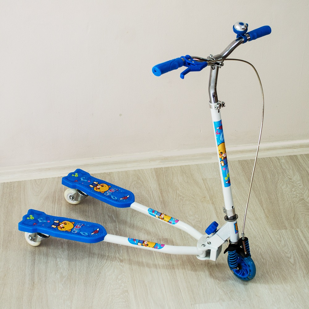ТОП модел триколесна тротинетка WAVE SCOOTER  BLUE с амортисиращи пружини, 3-10 г. 50 кг