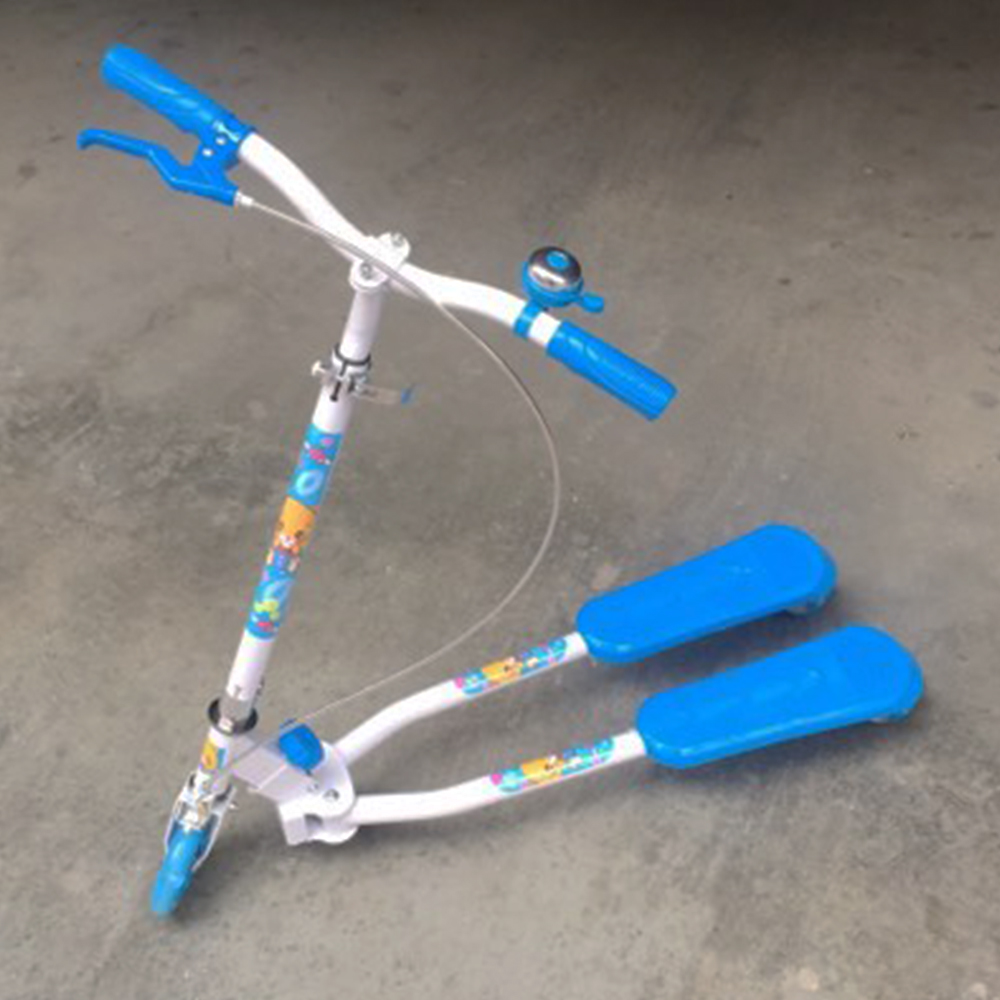 Иновативен и безопасен модел триколесна тротинетка WAVE SCOOTER BLU със светещи колела