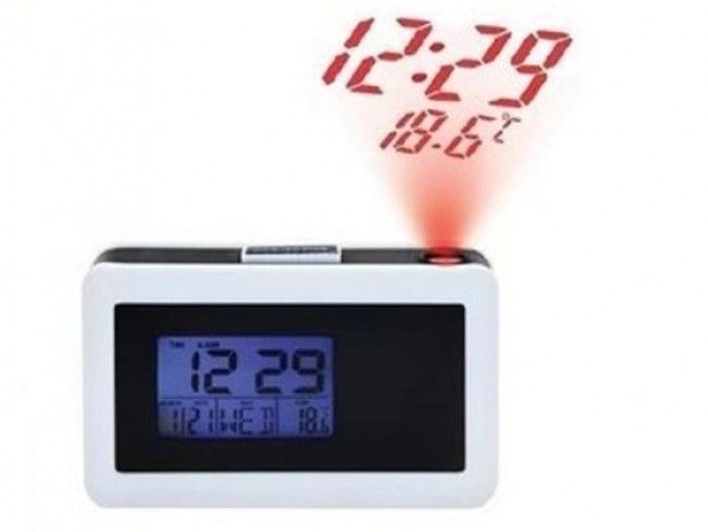 Уникален прожектиращ дигитален часовник с дата, температура , хронометър и аларма, 2хАА