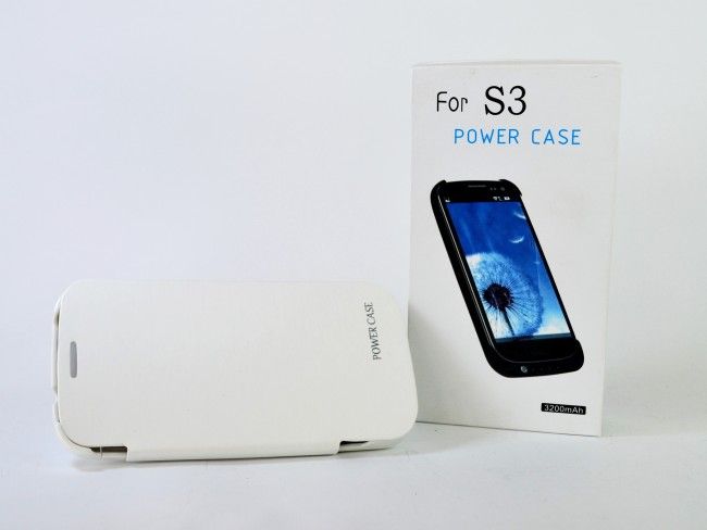 Батерия -калъф за Samsung GALAXY S3 бял цвят, 3200mAh и с ПОДАРЪК кабел за зарежданe ~220V