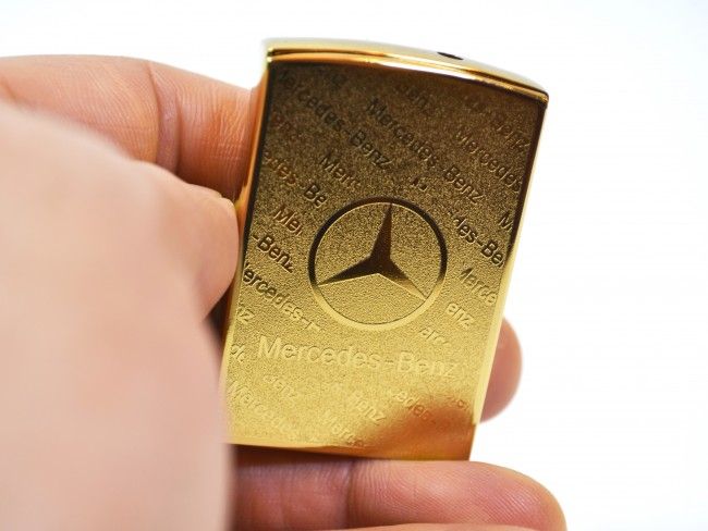 Луксозна ел. запалка Mercedes GOLD с вградена презареждаема батерия и в подаръчна кутия