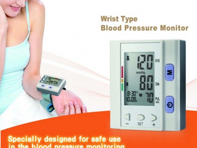 Автоматичен апарат за кръвно налягане BP-202H, с часовник и захранване 2 батерии ААА