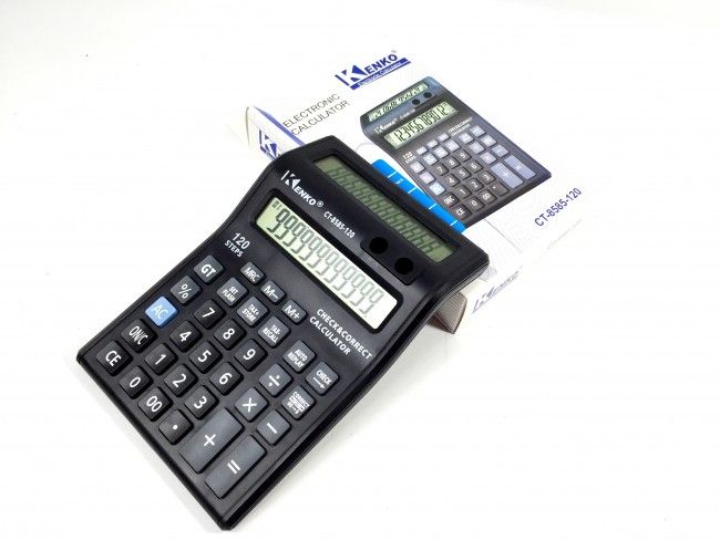 Супер калкулатор KENKO 8585 с двоен дисплей и за клиента и поставка за 2 химикала