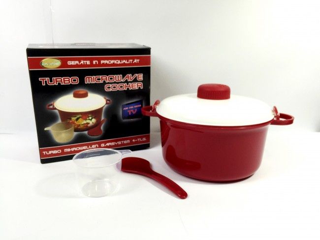 Немска тенджера за микровълнова фурна Turbo microwave cooker RED
