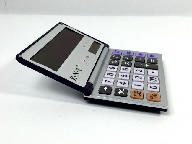 Метален сгъваем калкулатор AT-309N ENT с голям дисплей и твърди бутони