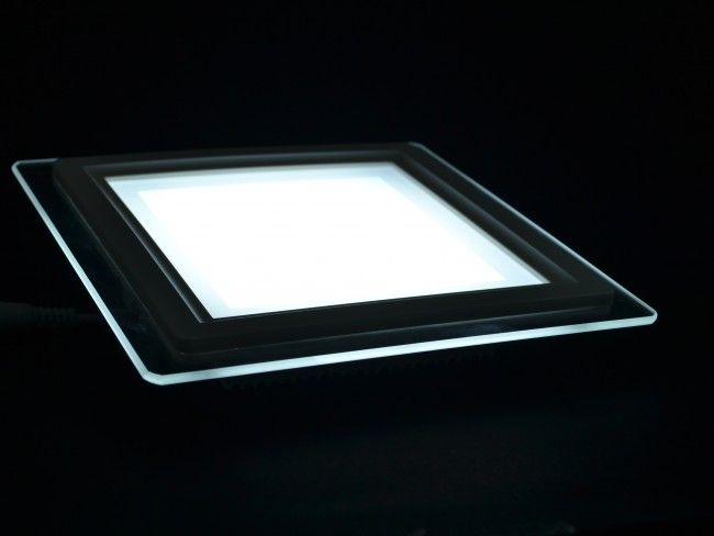 LED осветително тяло за вграждане със стъклен ринг, консумация 12W, 6000К бяла светлина