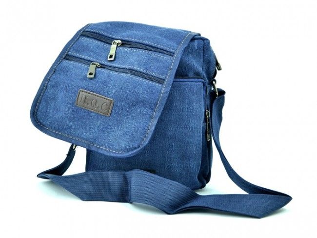 H.Q.C. DOUBLE BLUE 7060- брезентова чантичка за през рамо